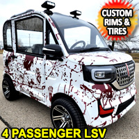 Coco Coupe Blood Splatter Edition 60v Electric 4 Seater Golf Cart LSV Mini Scooter Car