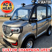 Coco Coupe 60v Electric 4 Seater Golf Cart LSV Scooter Car Champaign Gray