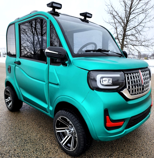 LE Coco Coupe Electric Crazy Green Mini Car 60v 4 Seater Golf Cart LSV