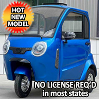 3 Wheel Mobility Scooter Car Electric Golf Car Small LSV Low Speed Vehicle Golf Cart 3 Seater 60v Coco Maverick With Handle Bars
