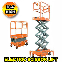 Electric Scissor Lift 16 - 22 Feet Max Lift 650 LBS Load Capacity Man Lift Jack