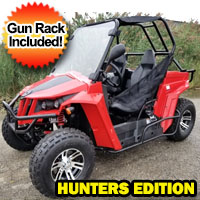 150cc Enforcer XL Hunting UTV Golf Cart Utility Vehicle W/Custom Rims/Tires Hunters Edition with Gun Rack
