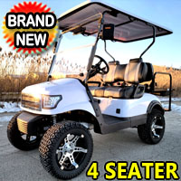 Brand New Charger 48V Electric Crew Golf Cart Four Seater W/Front & Rear Cameras - MM-MGC2X - WHITE