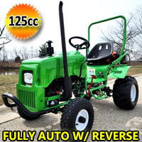 Mini Farm Tractor With Reverse - 125cc 4 Stroke Engine Headlights - Taillights & Disc Brakes