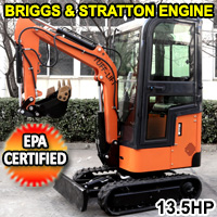 Tuff-Lift Mini Excavator Digger - EPA Certified - Briggs & Stratton Engine - NM-E10 WITH CABIN
