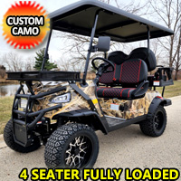 48V Electric Golf Cart 4 Seater Lifted Renegade Edition Utility Golf UTV Compare To Coleman Kandi 4p - Custom Camo