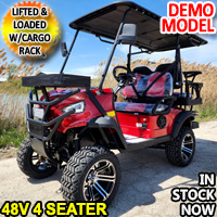 Brand New 48v Electric Golf Cart Lifted & Loaded Demo Model Renegade PLUS 2.0 -  RED