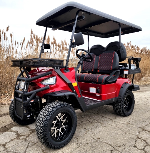 48V Electric Golf Cart 4 Seater Lifted Renegade Edition Utility Golf UTV  Compare To Coleman Kandi 4p - Red