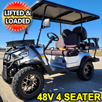 48V Electric Golf Cart 4 Seater Lifted Renegade Edition Utility Golf UTV Compare To Coleman Kandi 4p - Red