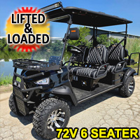 Limo Renegade V3 6 Seater Electric Golf Cart Family Fun 72v 4000 Watt High Power Golf Cart - BLACK