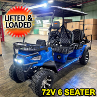 Limo Renegade V3 6 Seater Electric Golf Cart Family Fun 72v 4000 Watt High Power Golf Cart - BLUE