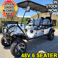 48V Electric Golf Cart 6 Seater Lifted Renegade+ Edition Utility Golf UTV Compare To Coleman Kandi 6p - Silver
