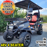 48V Electric Golf Cart 4 Seater Lifted Renegade+ 2.0 Edition Utility Golf UTV Compare To Coleman Kandi 4p - Charcoal