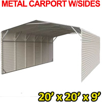 20' x 20' x  9' Metal Car Port Storage Canopy Shelter With Steel Tube Frame