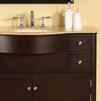 High Quality 45 Dark Walnut Bathroom Vanity Travertine Top Sink