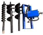 Skid Steer Hydraulic Auger with 3 bits(6", 12", 14") Attachment for TUFF-LIFT Mini Excavators - AGT-SSECAG-Y-BL