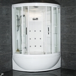 Ariel AmeriSteam White Corner Steam Shower 56" x 56" x 87" - ZAA216