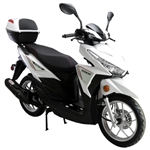 150cc 4 Stroke Single Cylinder Moped Scooter with Radio USB & LED Light - SPARK 150CC - WHITE