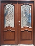 Solid Wood Cherry Arch Double 30" Exterior Door Unit