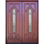 Solid Wood Mahogany Double 36" Exterior Door Unit
