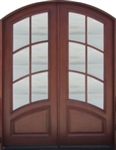 Solid Wood Mahogany 8' Light Arch Exterior Door Unit