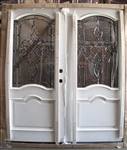 Double White Paint Mahogany 6' Solid Wood Entry Door