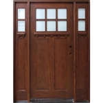 Solid Wood Cherry Exterior Pre-Hung Door with Sidelights