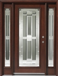 Solid Wood Mahogany Full Light With Sidelights Exterior Pre-Hung Door