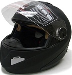 Matte Black TMS Dual Visor Modular Helmet (DOT Approved)