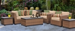 Toscano 7 Piece Outdoor Wicker Patio Furniture Set - 2017 Model