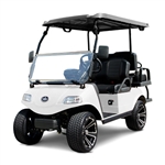 Evolution 48v Lithium Electric Golf Cart Four Seater - Custom Rims & Flip Seat - Optionally Fully Loaded - White
