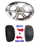Brand New 23" Lifted Golf Cart Tires and 12" Chrome Wheels Set