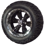 14" Golf Cart Tire/Wheel Package Combo with Lift Kit.  Fits EZGO RXV (Gas) 08-Current.
