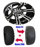 Brand New Lifted Golf Cart Tires and Black 12" ITP SS212 Machined Wheels Set