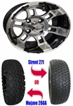12" Wheel/Tire Combo Package with Lift Kit.  Fits EZGO TXT/Medalist 01-10.