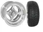 Brand New Lifted Golf Cart Tires and 10" RHOX Indy Machined Wheels Set