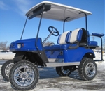 EZGO Blue/White TXT 36v Golf Cart W/two Tone Seats