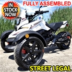 200cc Tryker Trike Scooter Gas Moped Fully Automatic with Reverse - JassCol 200 Trike - White