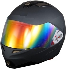 Adult Black Matte Modular Motorcycle Helmet (DOT Approved)