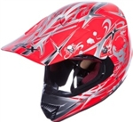 Adult Red Skull Motocross Helmet (DOT Approved)