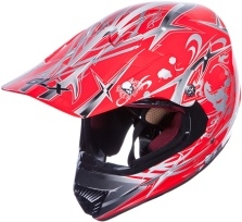 Adult Red Skull Motocross Helmet (DOT Approved)