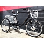 26" Electric Powered Adult Tricycle Motorized 3 Wheel Mobility Trike Scooter Bicycle - Critter SLC - BLACK