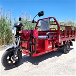 Electric Powered Cargo Truck 1000 Watt Motorized Scooter Moped Truck Tuk Tuk 3 Wheel Trike Bicycle Scooter - RED