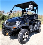 400cc GVX EFI Gas Golf Cart UTV 4x4 With Rear Flip Seat Street Legal Light Package All Wheel Drive - BLACK