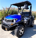 400cc GVX Gas Golf Cart UTV EFI 4x4 With Rear Flip Seat Street Legal Light Package All Wheel Drive - BLUE
