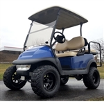 48V Lifted Electric Golf Cart Club Car Precedent Blue Mud Monster With Rear Flip Seat & Light Kit