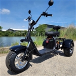 2000W Electric Fat Tire Trike 60V 3 Wheel Scooter Moped Bike w/ Golf Rack Like CityCoco Bike - CT-3G - BLACK