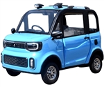 Four Passenger Electric Golf Car Street Legal LSV Low Speed Vehicle Golf Cart 4 Seater 60v Coco Coupe Scooter Car Light Blue
