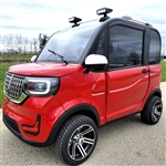 LE Coco Coupe Red Electric Golf Car Small LSV Low Speed Vehicle Golf Cart 4 Seater 60v Scooter Car - RED