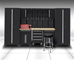 Garage Storage Cabinet System 9-Pcs Workshop Set Garage Cabinets and Storage System with Steel Cabinet Drawers, Workbench, Pegboard for Garage Tool Organization, Gray
